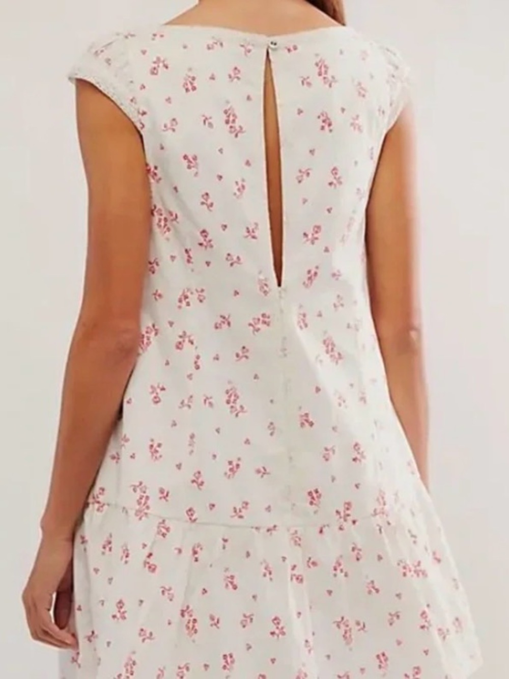 Free People Cream Mini Dress with Pink Floral Print - Picture 15 of 15